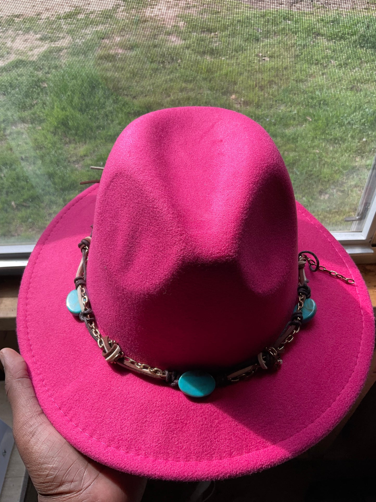 Pink cowboy hat