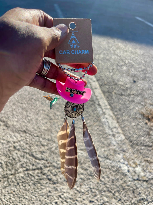 Pink Hat Car Charm