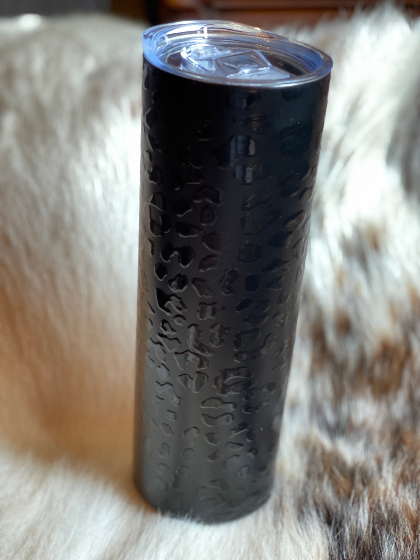 Skinny black leopard tumbler